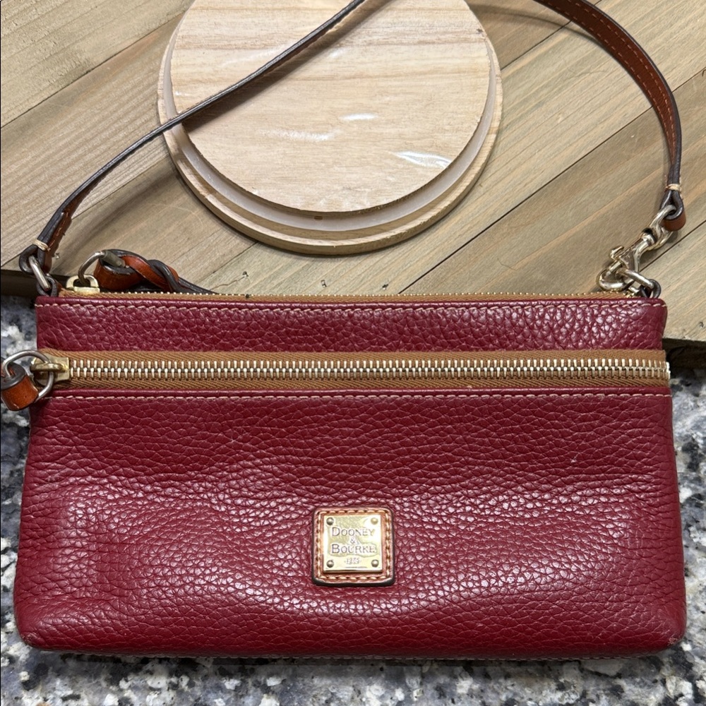 Dooney & Bourke Burgundy Leather Wristlet